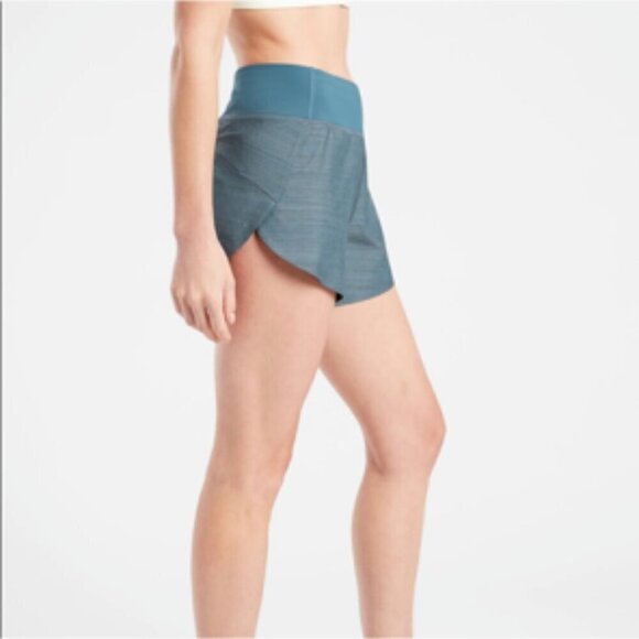 ATHLETA Run With It Textured 3.5in Teal Running Shorts XS - Picture 2 of 11